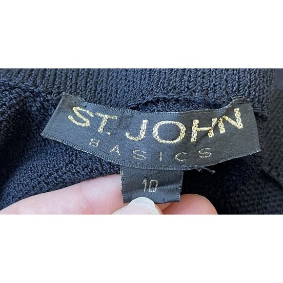 St. John Santana Knit Midi Skirt Size 10 Lagenlook Capsule Wardrobe Classic - Picture 9 of 10